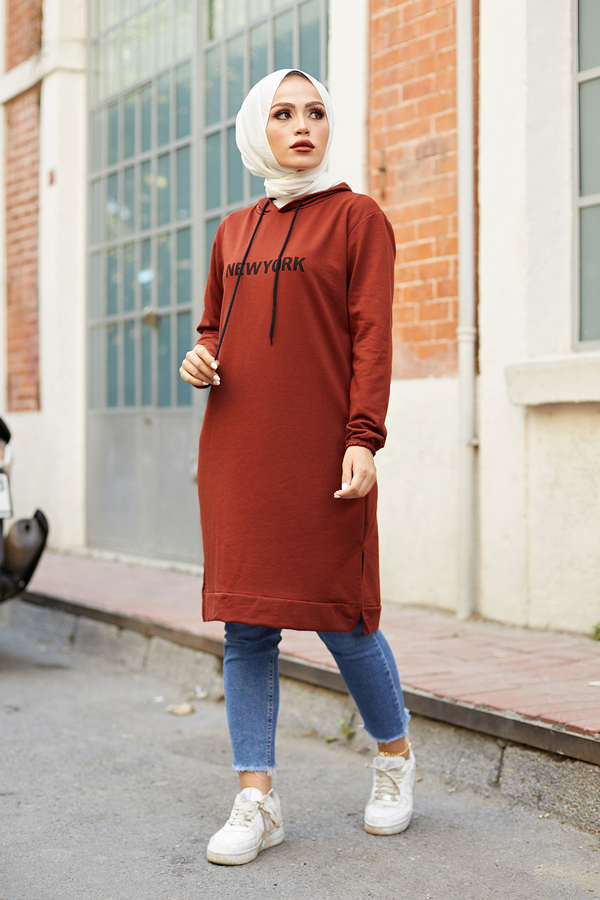 - Newyork Sweat-tunik 9066-7 Kiremit
