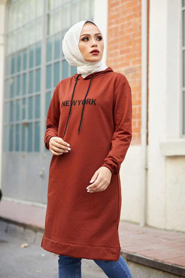  - Newyork Sweat-tunik 9066-7 Kiremit (1)