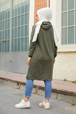 Newyork Sweat-tunik 9066-8 Haki - Thumbnail