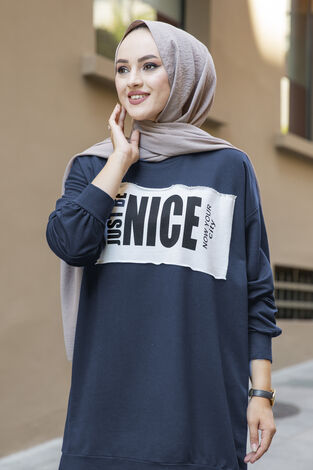 Nice Yazılı Sweat 120NY-5361 İndigo - Thumbnail