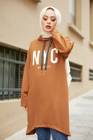 AVEN NYC Spor Sweat 8422-9 Taba - Thumbnail