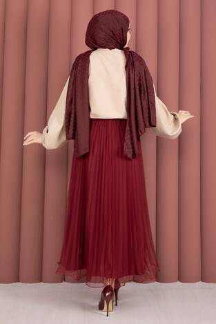 Önden Bağlamalı Etek Üstü Bluz Bej - Thumbnail