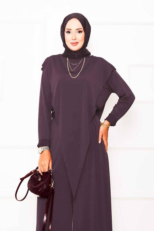 Özk - Önü Asimetrik Detaylı Sandy İkili Takım Gülkurusu (1)