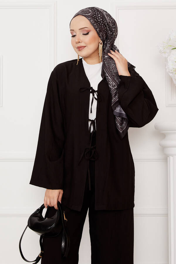 Htn - Önü Bağlamalı Salaş Takım Siyah (1) Htn - Önü Bağlamalı Salaş Takım Siyah (1)