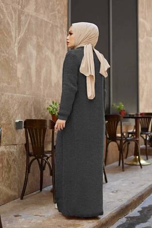 Örgülü Hırkalı Takım Antrasit - Thumbnail
