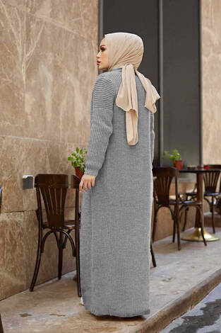 Örgülü Hırkalı Takım Gri - Thumbnail