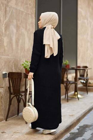 Örgülü Hırkalı Takım Siyah - Thumbnail