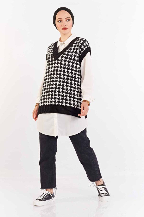  - Oversize Triko Süveter 190E4672 Siyah