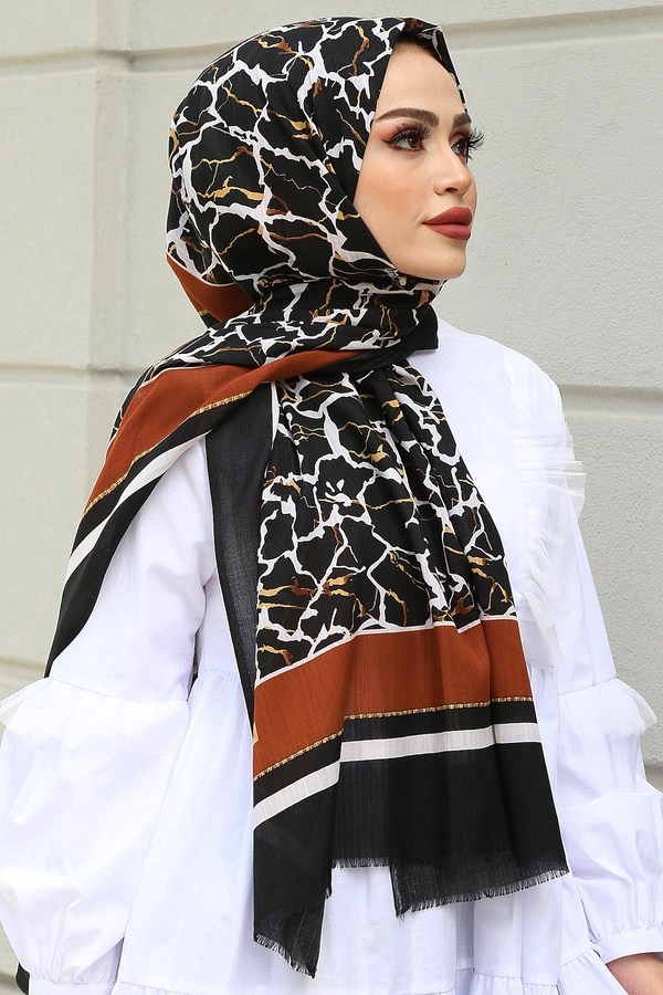  - Pamuklu Şal 789005-16 Taba
