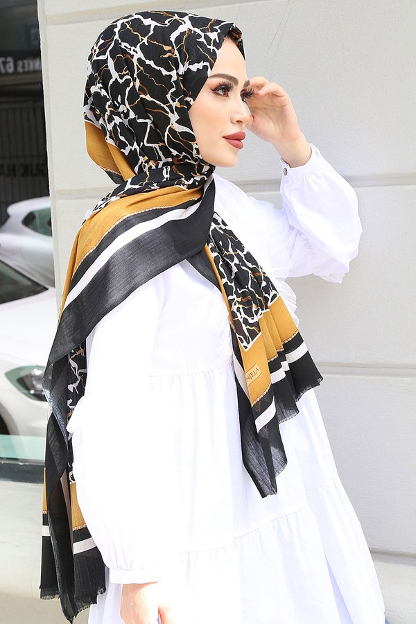  - Pamuklu Şal 789005-5 Hardal (1)