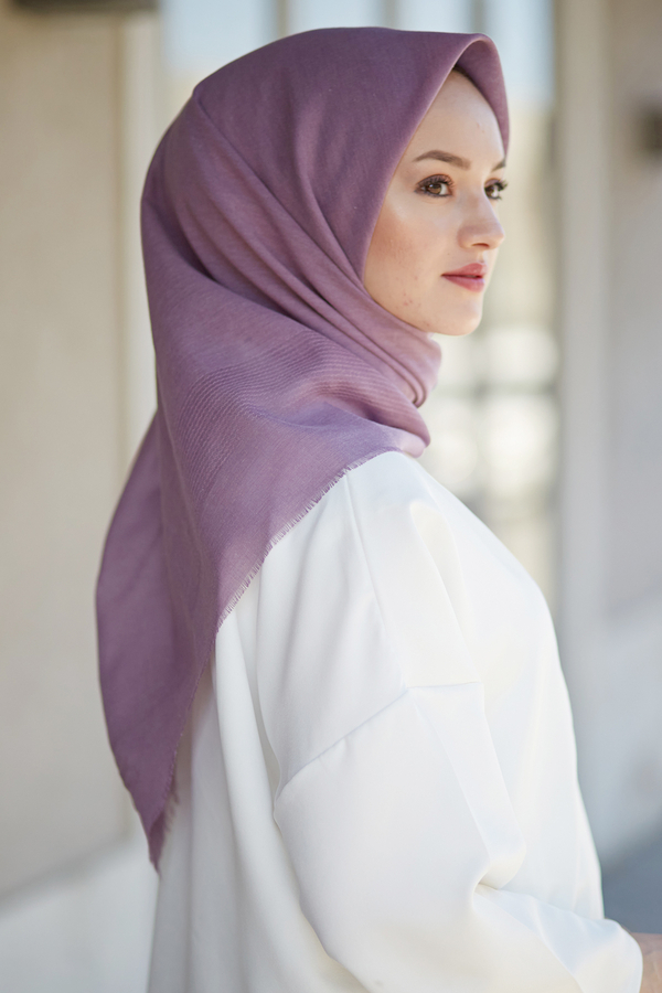  - Pamuklu Eşarp 8834-2 Lila (1)