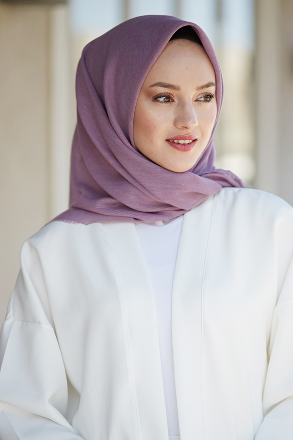 Pamuklu Eşarp 8834-2 Lila Pamuklu Eşarp 8834-2 Lila