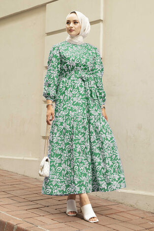 Yasemin Desen Çingene Tesettür Elbise 100MD11483 -16 - Thumbnail