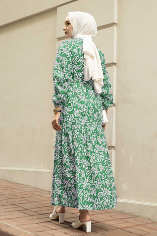 Yasemin Desen Çingene Tesettür Elbise 100MD11483 -16 - Thumbnail