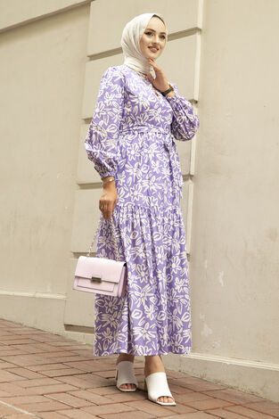Yasemin Desen Çingene Tesettür Elbise 100MD11483-7 - Thumbnail