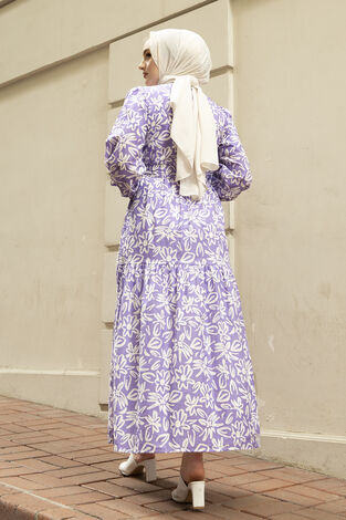 Yasemin Desen Çingene Tesettür Elbise 100MD11483-7 - Thumbnail