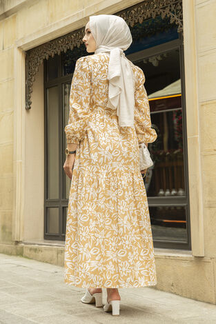 Yasemin Desen Çingene Tesettür Elbise 100MD11483-8 - Thumbnail
