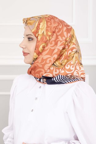 Patchwork Desen Eşarp Serisi Somon (1)