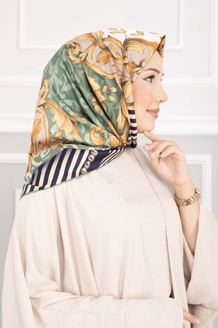 Patchwork Desen Eşarp Serisi Yeşil (1)