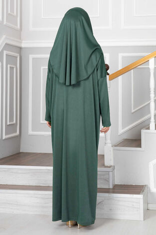 Peçeli Namaz Elbisesi 585EN-3459 Mint - Thumbnail
