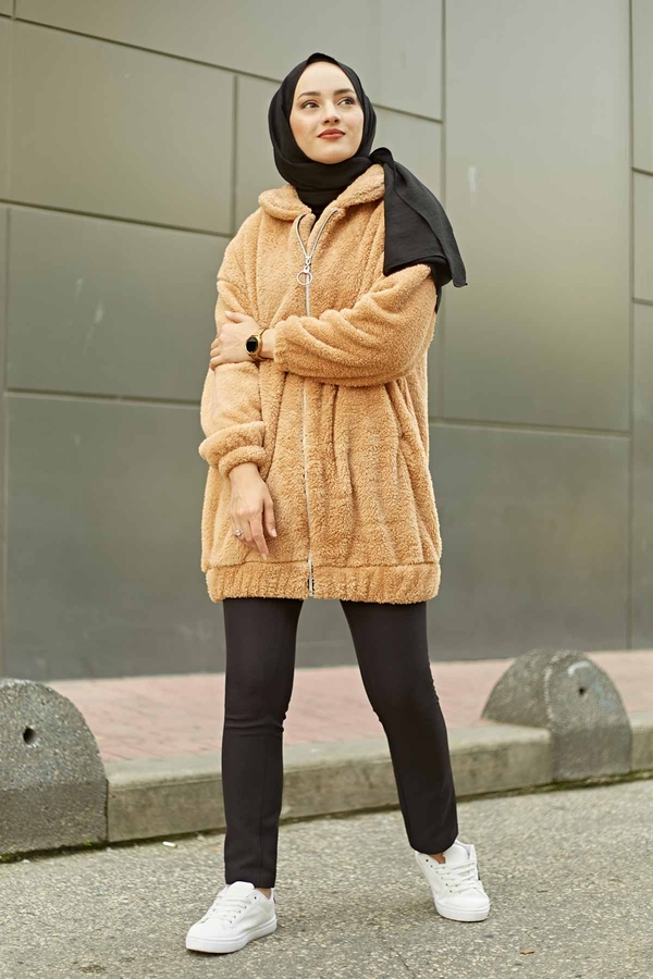 SB - Peluş Hırka 180SB9822 Bal Köpüğü