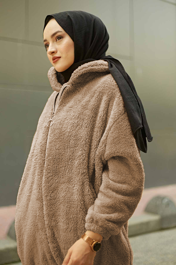 SB - Peluş Hırka 180SB9822 Latte (1)