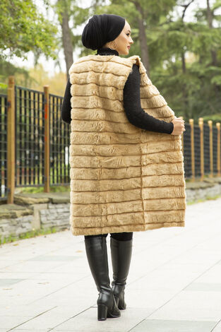 Peluş Yelek 2144-5 Camel - Thumbnail
