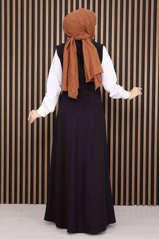 Pile Detaylı Gömlekli Jile Takım Siyah - Thumbnail