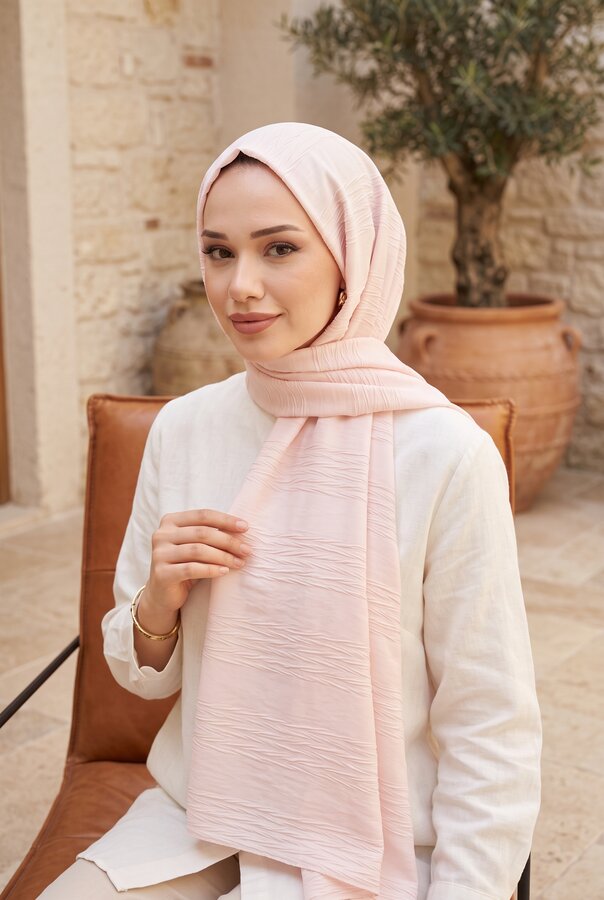 Piliseli Şal Toz Pembe