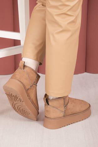 Platform Taban İçi Kürklü Bot Vizon - Thumbnail