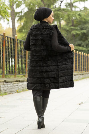 Plush Vest 2144-1 Black - Thumbnail