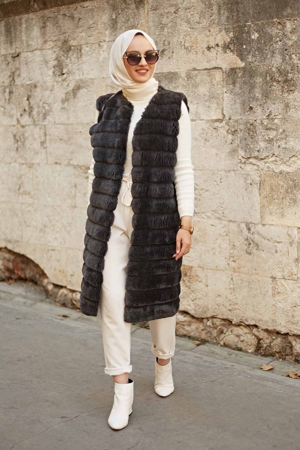 Plush Vest 2144-3 Smoked color 