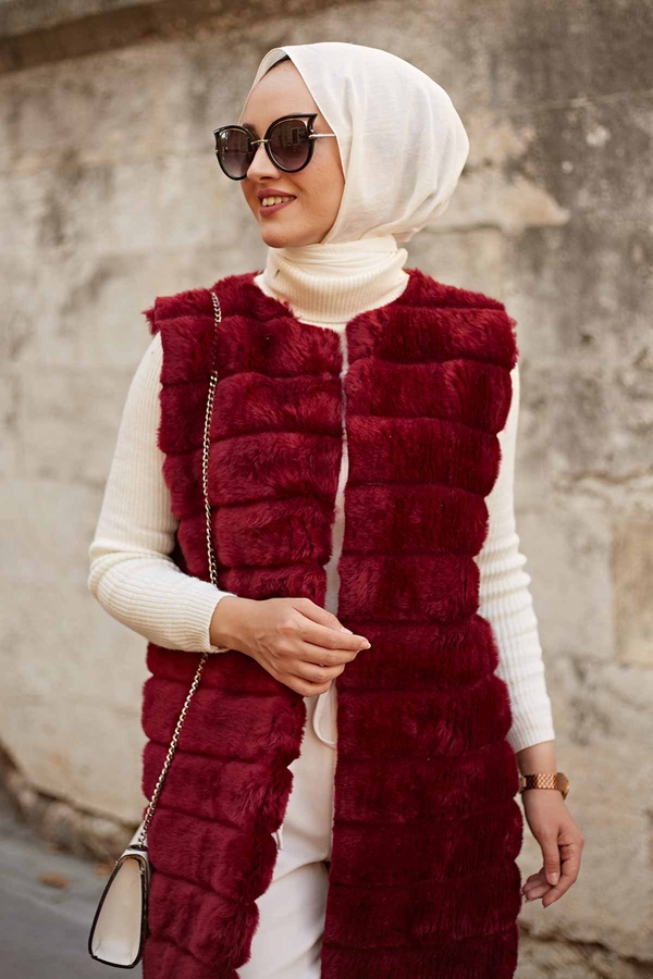  - Plush Vest 2144-4 Burgundy (1)