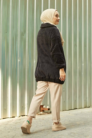 plush cardigan 180SB9822 Black - Thumbnail