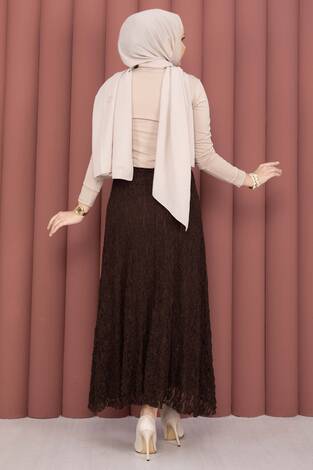 Premium Dantel Etek Kahve - Thumbnail