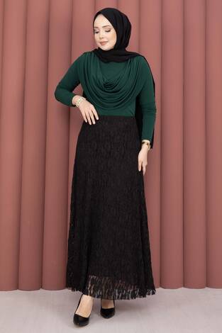 Premium Dantel Etek Siyah - Thumbnail