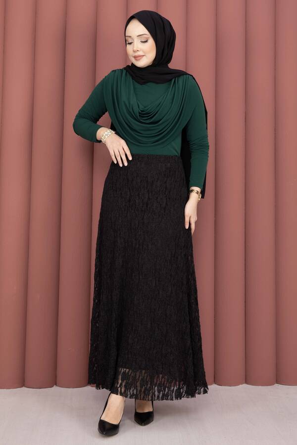 Premium Dantel Etek Siyah - 4