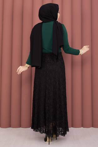 Premium Dantel Etek Siyah - Thumbnail