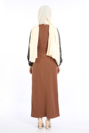 Pul Payet Detaylı Elbise 5560-03 - Thumbnail