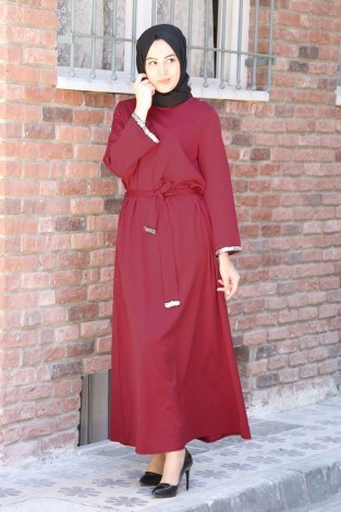 Pul Payet Detaylı Elbise 5603-02 - Thumbnail