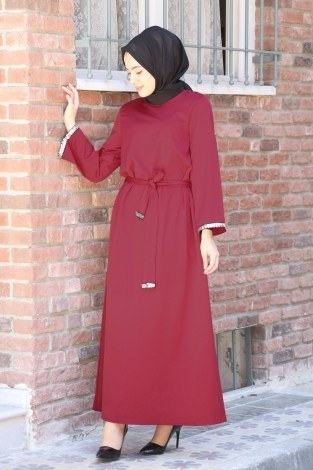 Pul Payet Detaylı Elbise 5603-02 - Thumbnail