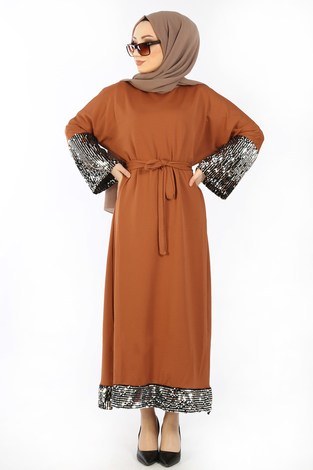Pul Payet Detaylı Elbise 8350-06 - Thumbnail