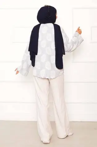 Püskül Detay Önü Bağlamalı Kimono Lacivert - Thumbnail