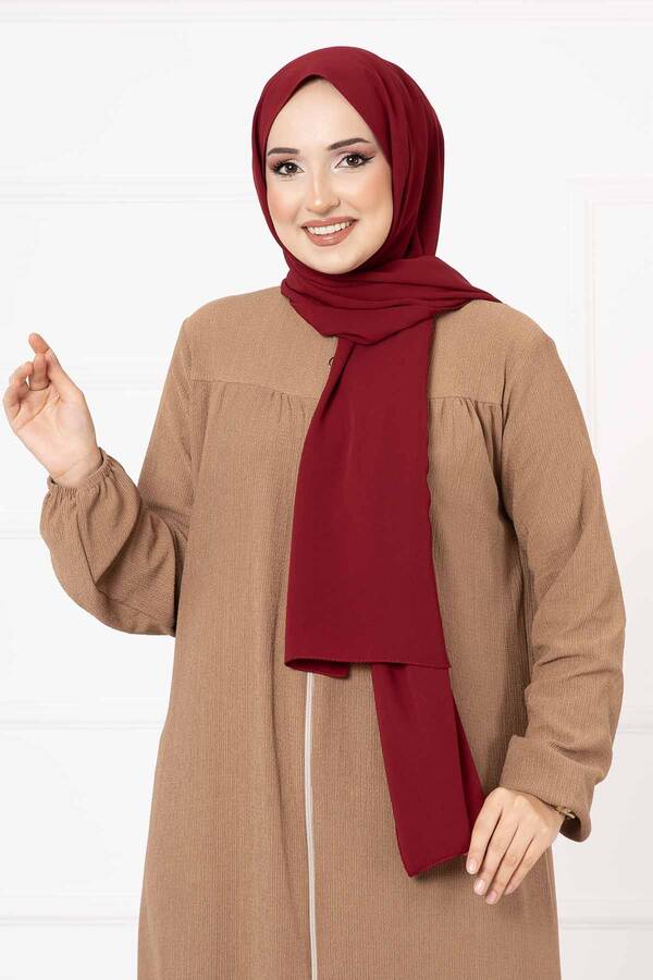 Df - Rahat Kalıp Büzgülü Ferace Camel (1) Df - Rahat Kalıp Büzgülü Ferace Camel (1)