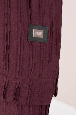 Rahat Kalıp Pantolonlu İkili Takım Bordo - Thumbnail