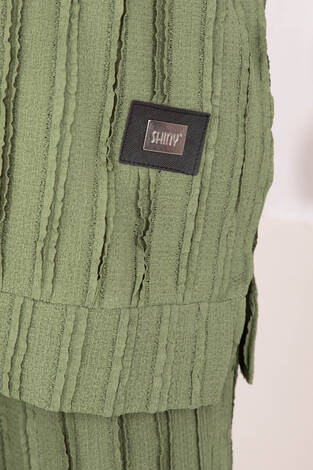 Rahat Kalıp Pantolonlu İkili Takım Haki - Thumbnail