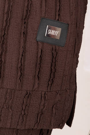 Rahat Kalıp Pantolonlu İkili Takım Kahve - Thumbnail