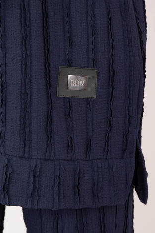 Rahat Kalıp Pantolonlu İkili Takım Lacivert - Thumbnail