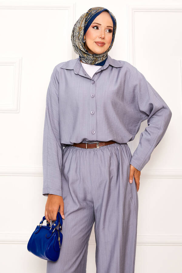 MD - Rahat Kalıp Şalvar Pantolonlu Takım Gri (1) MD - Rahat Kalıp Şalvar Pantolonlu Takım Gri (1)