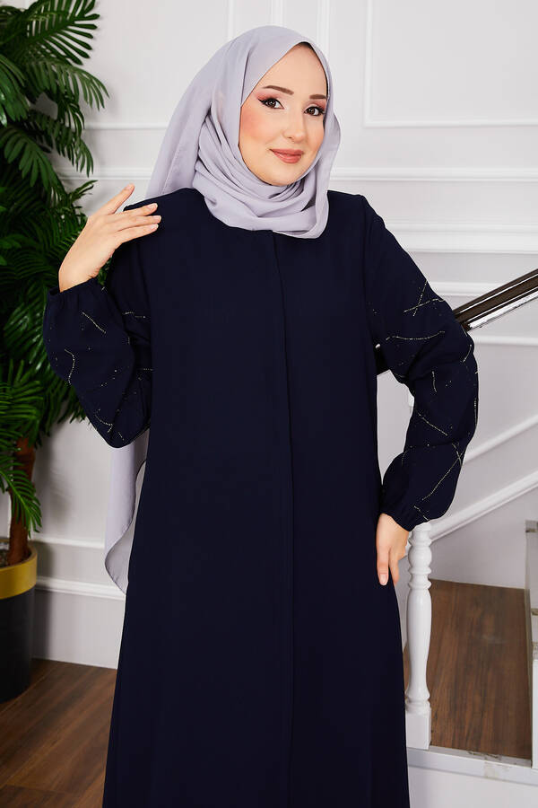 Oc - Ravza Kolları Taşlı Tesettür Ferace Lacivert (1) Oc - Ravza Kolları Taşlı Tesettür Ferace Lacivert (1)